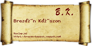 Brezán Kászon névjegykártya